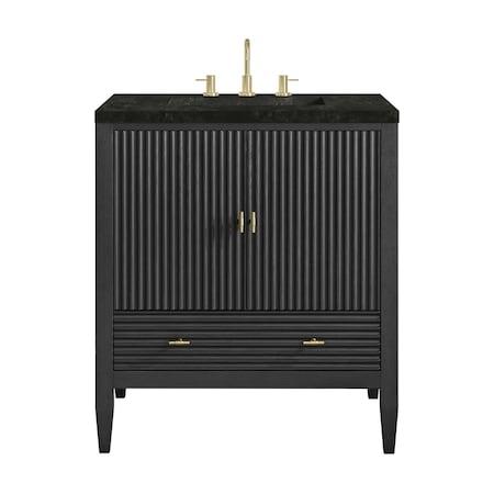 James Martin Vanities Myrrin 30" Single Vanity, Carbon Oak w/ 3 CM Phantome Eclos Top 485-V30-CBO-3PHT