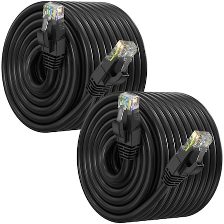 Maximm Cat6 Ethernet Cable 250ft 10Gbps 550MHz UTP, 2PK, Black, 2PK CAT6-CCA-250FT-2PK-BK