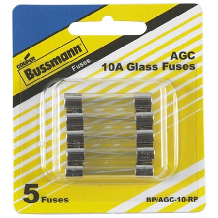 Eaton Bussmann BP-AGC-10-RP 10A Ferrule Fuse, 5PK CO575578