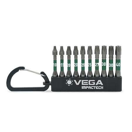 Vega Impactech Torx Tamper Carabiner Set - 10pc T150TTCS10