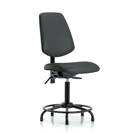Blue Ridge Ergonomics Medium Bench Chair No Arms, 22" to 29" Height, Vinyl, Charcoal BR-VMBCH-MB-RT-T1-A0-RG-8605