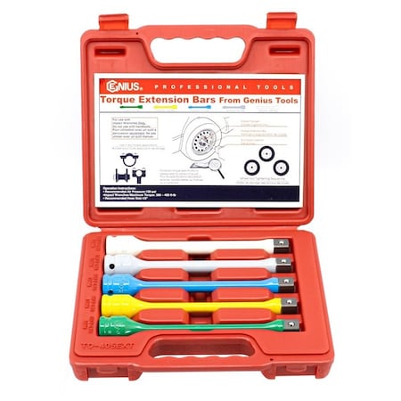 Genius Tools 5PC 1/2in Dr. Torque Extension Bars TO-405EXT