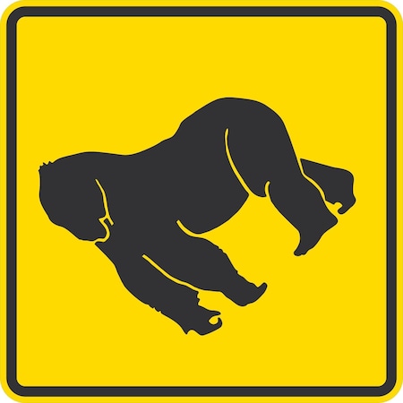 Lyle Gorilla Crossing Symbol, 24x24, Diamond Grade, Yellow G-12227-DG_24x24