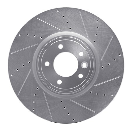 Dynamic Friction Co DFC Brake Rotor - Drilled and Slotted - Silver 631-11029R