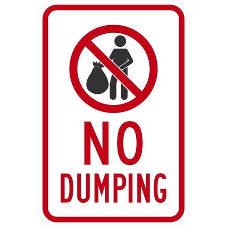 Lyle No Dumping (with Graphic), 12x18, Engineer Grade, White G-3152-EG_12x18