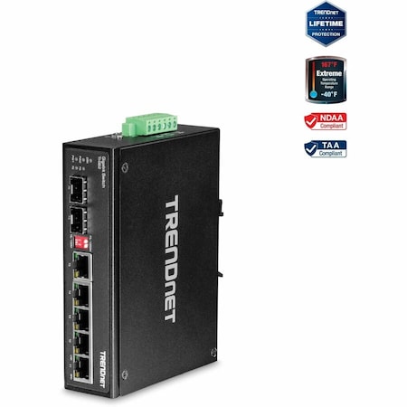 Trendnet 6-PORT HARDENED INDUSTRIAL GIGABIT SWITCH (5 GIGABIT / 1 SHARED SFP / 1 DEDICATE TI-G62