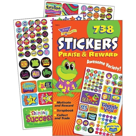 Trend Praise & Reward Sticker Pad, 738 Sticker Per Pad, 6PK T5011