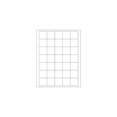 Bubblefast 1 1/2 x 1 1/2'' White Removable Rectangle Laser Labels-35 Labels per Sheet BFLL272