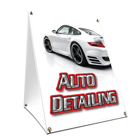 Signmission Auto Detailing, 36 Inch x 24 Inch A-frame Yard Sign, Plastic Sign SBC-2436-Auto Detailing