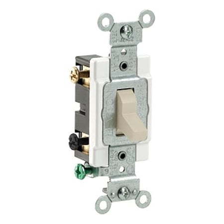 Leviton Toggle Double-Pole 15A Side Wired Ivory CS215-2I