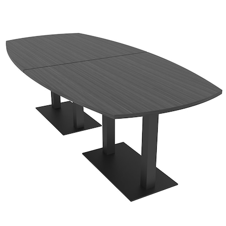 Skutchi Designs Arc Boat Conference Table, 45 in W, 96 in L, Grey HAR-ABOT-48x96-DOU.BK-WA7949