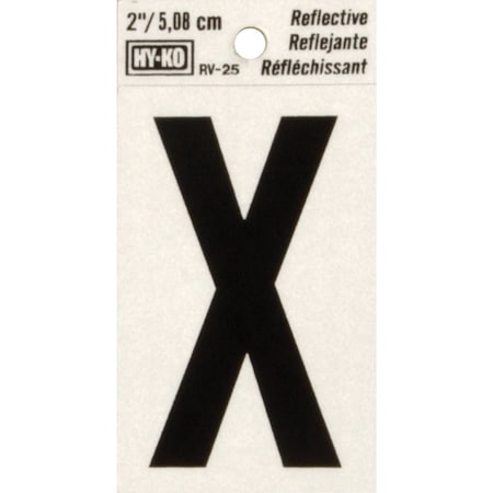 Hy-Ko Vinyl 2'' Reflective Adhesive Letter X RV-25/X