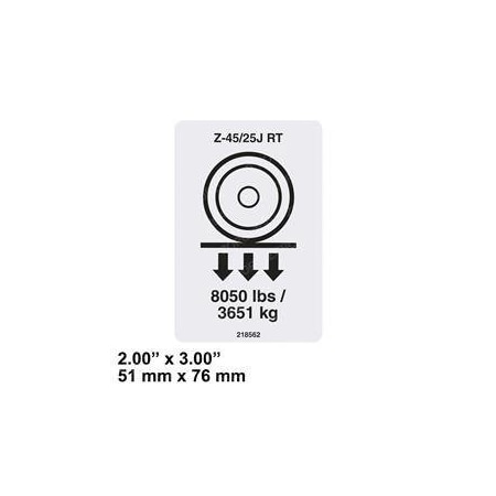Genie REPLACEMENT DECAL-WHEEL LOAD-Z45/25J RT 218562GT