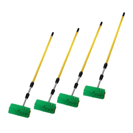 Mytee Products 10in Bi-Level Car Wash Brush 5ft to 13ft Long Handle w/Soft Bristles for Truck, 4PK EXTBH-513x4