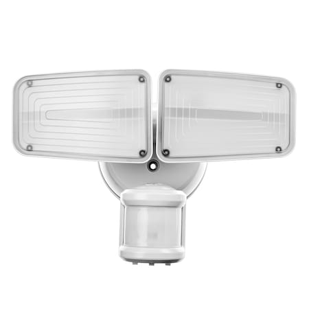 Home Zone Security 3,000-Lumen Twin-Head Halo Dual-Brightness LED Security Floodlight ES00929G