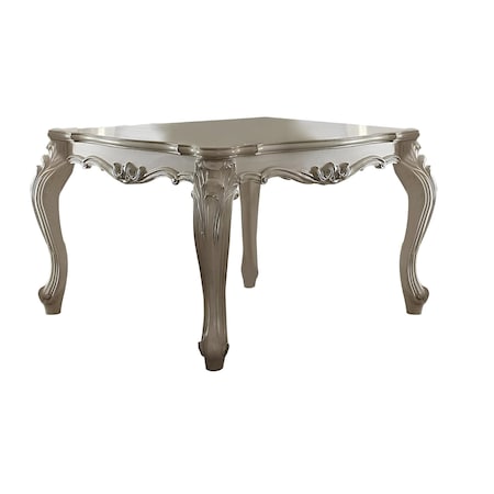 Homeroots 55" Antiqued White Solid Wood And Solid Manufactured Wood Dining Table 376938