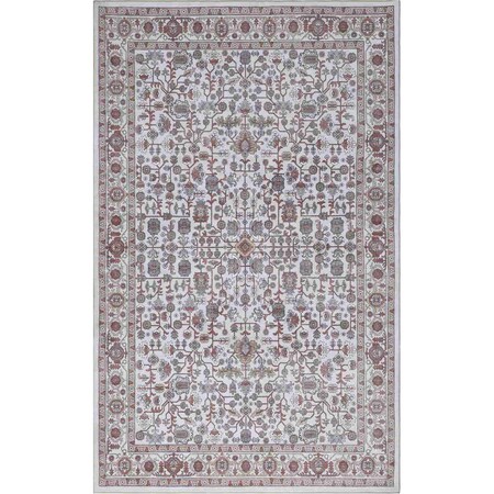 Jonathan Y Subtlety Medallion All-Over Floral Border Non-Slip Washable Rose Clay/Ivory 9ft x 12ft Area Rug WSH504H-9