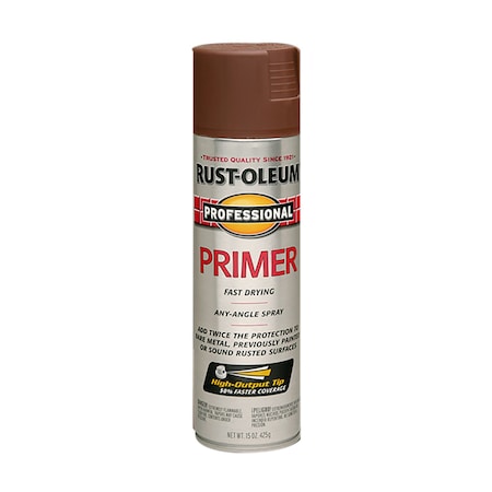 Rust-Oleum Spray Primer, Rust Preventative, Red, Exterior/Interior, General Purpose, Solvent, 15 oz 7569838