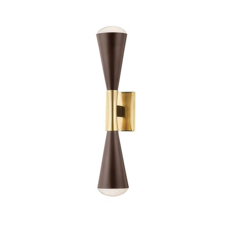 Corbett Lighting Barcelona 2 Light Wall Sconce 4.25 In. Vintage Brass/Bronze 455-02-VB/BRZ