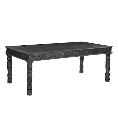 Homeroots 84" Black Solid Wood Dining Table 521840