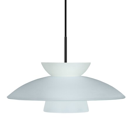 Besa Lighting Besa Trilo 15 Pendant, Frost, Black Finish, 1x 9W LED 1JT-451325-LED-BK