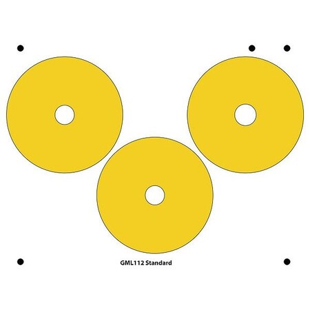 Accuform Gauge Marking Labels, 4 1/2" dia., Ylw, PK3 GML112YL