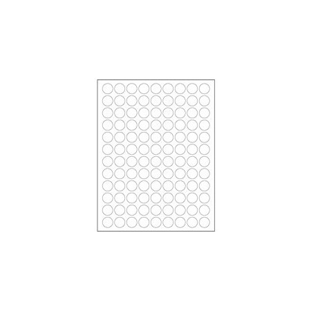 Bubblefast 3/4'' White Removable Circle Laser Labels-108 Labels per Sheet BFLL294