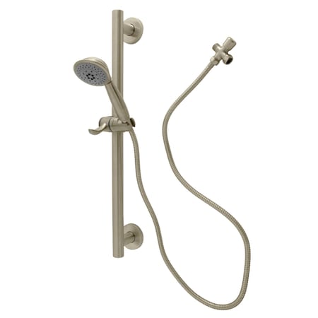 Kingston Brass Shower System with Slide/Grab Bar and Hand Shower, Brushed Nickel KAK2528D