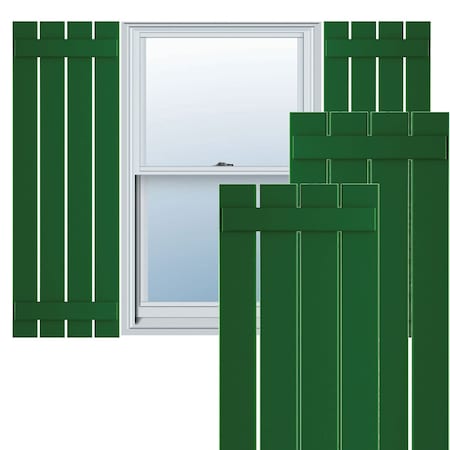 Ekena Millwork True Fit PVC Four Board Spaced Board-n-Batten Shutters, Viridian Green , 23W x 66H, PR TFP101SBF23X066HG