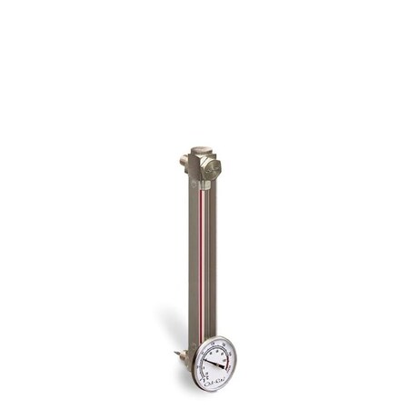 Oil-Rite Steel Liquid Gauge w/Dial Thermometer w/Straight Threads and Buna-N Seals - 7in., 1/2in.-20 w/Nuts B1559-20700BB1W