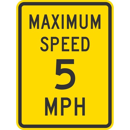 Lyle Maximum Speed 5 Mph, 18x24, High Intensity Prismatic, Yellow G-10344-HI_18x24