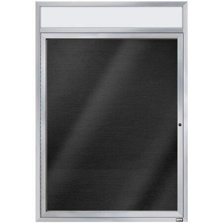 Aarco Enclosed Letter Board Directory w/ Clear Satin Anodized Al Frame and Header, 48''Hx36''W, 1 Door ADC4836H
