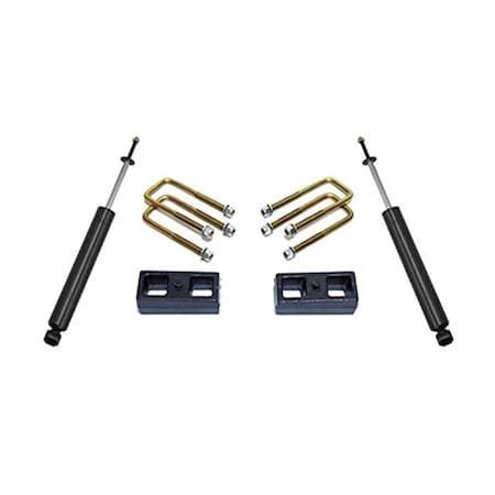 Maxtrac Suspension 2 in. Blocks Rear Suspension Lift Kit with UBolts, Maxtrac Shocks 2650Sl MXT906720