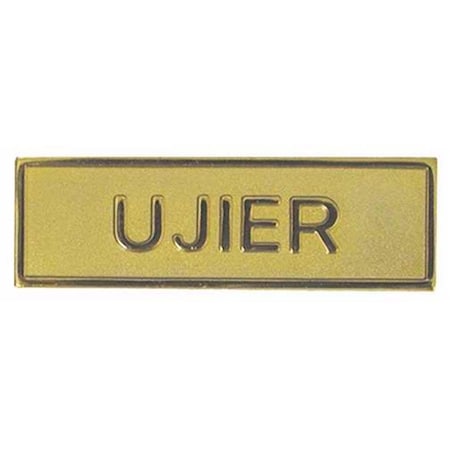 Salurinn Supplies Usher Pin Back Rectangle Gold Spanish - Badge SA3325001