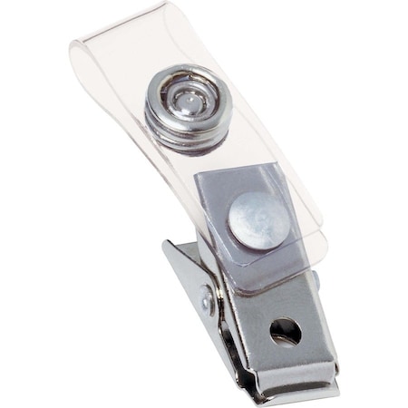 Gbc Swingline, BADGE CLIPS W/PLASTIC STRAPS, 0.5in X 1.5in, SILVER, 100PK 1122897