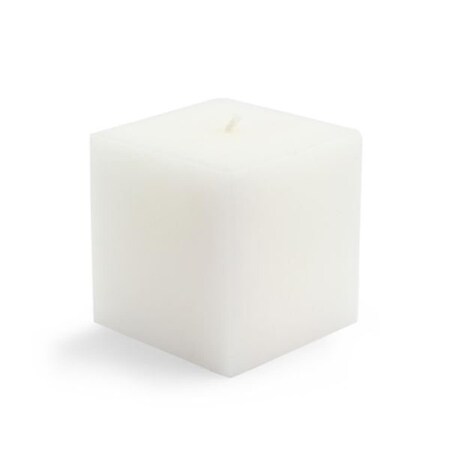 Vaser Designs 3 x 3 in. Square Pillar Candles, White VA2593396