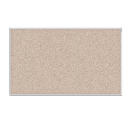 Ghent Fabric Bulletin Board, Satin Aluminum Frame, 4’H x 6’W, Beige AT46F90