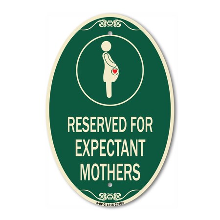 Signmission Reserved for Expectant Mothers With Graphic, 12 In X 18 In Architectural, Heavy Gauge Aluminum A-OV-G-1218-23202
