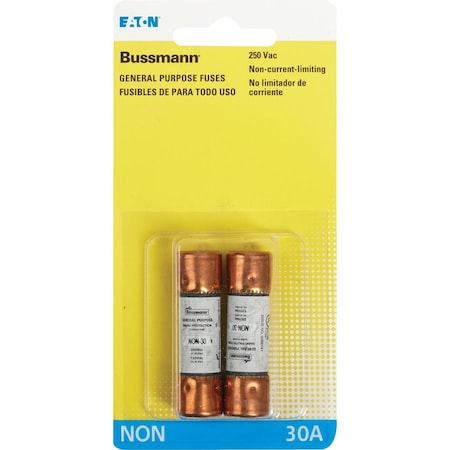 Eaton Bussmann 30A NON Cartridge General Purpose Cartridge Fuse, 2PK BP/NON-30