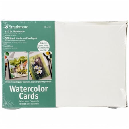 Tosafos Strathmore Cards And Envelopes 5in.X7in. -Watercolor, 50PK TO3661084