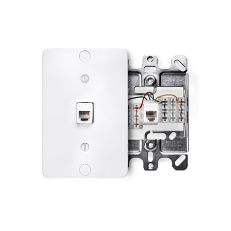 Leviton Telephone Wall Jack, White 40253-W