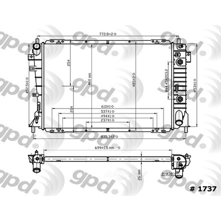 Global Parts Distributors Radiator 1737C