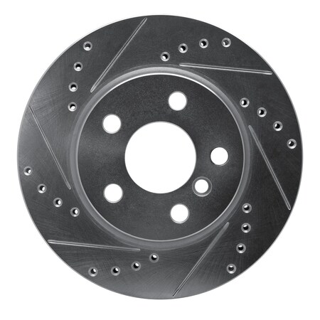 Dynamic Friction Co DFC Brake Rotor - Drilled and Slotted - Silver 631-32017L