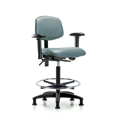 Blue Ridge Ergonomics Vinyl Chair, Vinyl, Adjustable Arms BR-VHBCH-RG-T0-A1-CF-RG-8822