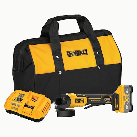 Dewalt 20V MAX* XR Brushless Cordless 4-1/2 in. - 5 in. Angle Grinder Kit with XR POWERPACK DCG410WW1