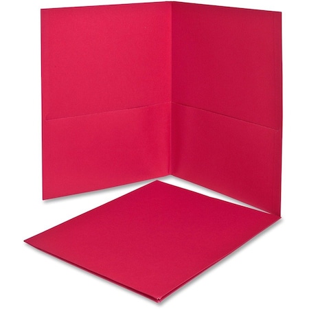 Esselte Pendaflex 57511 Twin-Pocket Portfolio Embossed Leather Grain Paper Red 57511