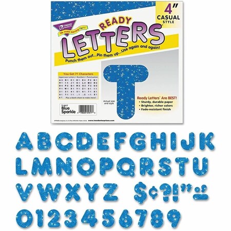 Trend Enterprises Ready Letter Set, Blue Sparkle T1617
