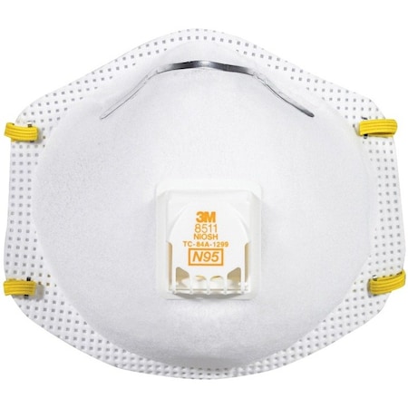 Scotch 3M N95 Sanding and Fiberglass Cup Disposable Respirator Pro-Series Valved White 10 pc 8511HB1-C-PS