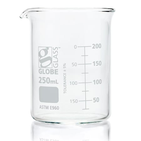 Globe Scientific Beaker, Glass, White, PK12 8010250