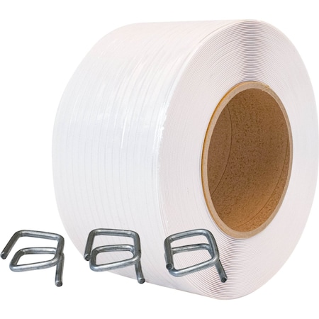 Encore Packaging Polypropylene Strapping Kit for 1/2", Wire Buckles - Economy P12CB01-WB